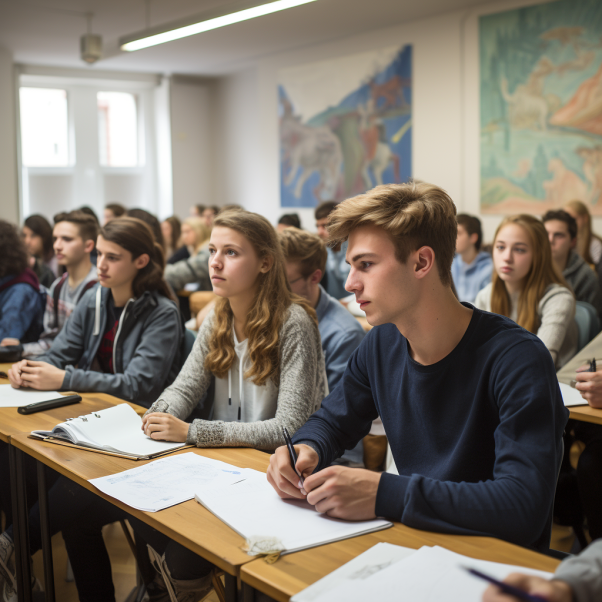 students sitting in a classroom