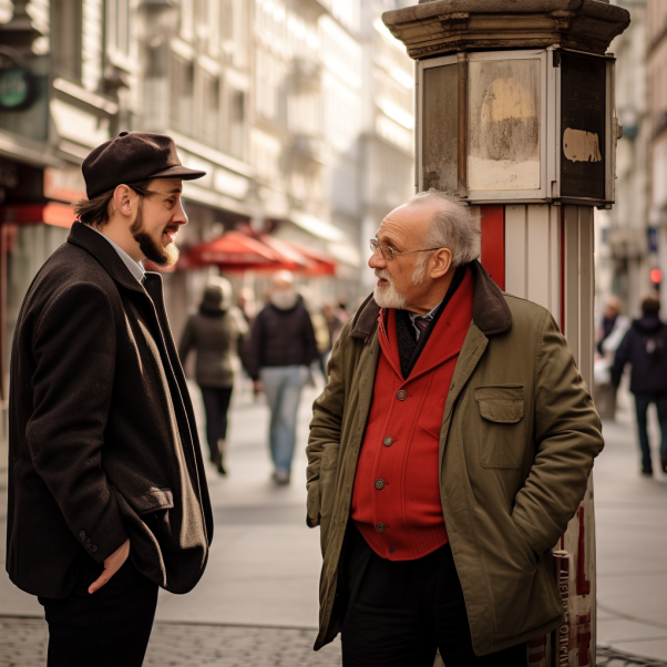 waiter is taking order in a restaurant