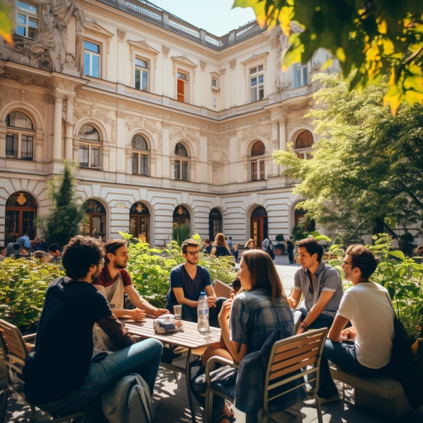 people with a cup of coffee on a table